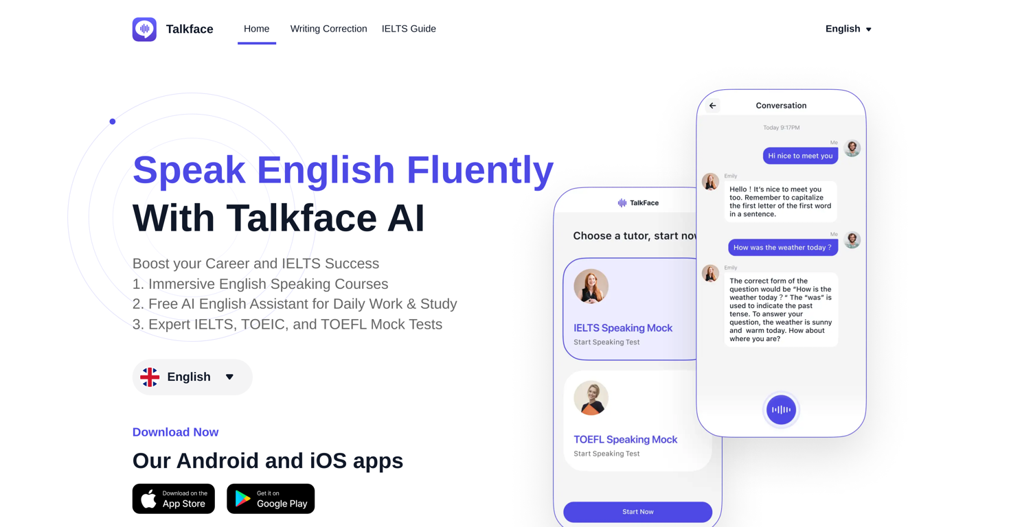 Talkface website