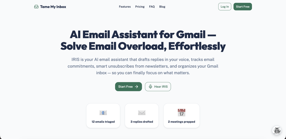 Tame My Inbox website