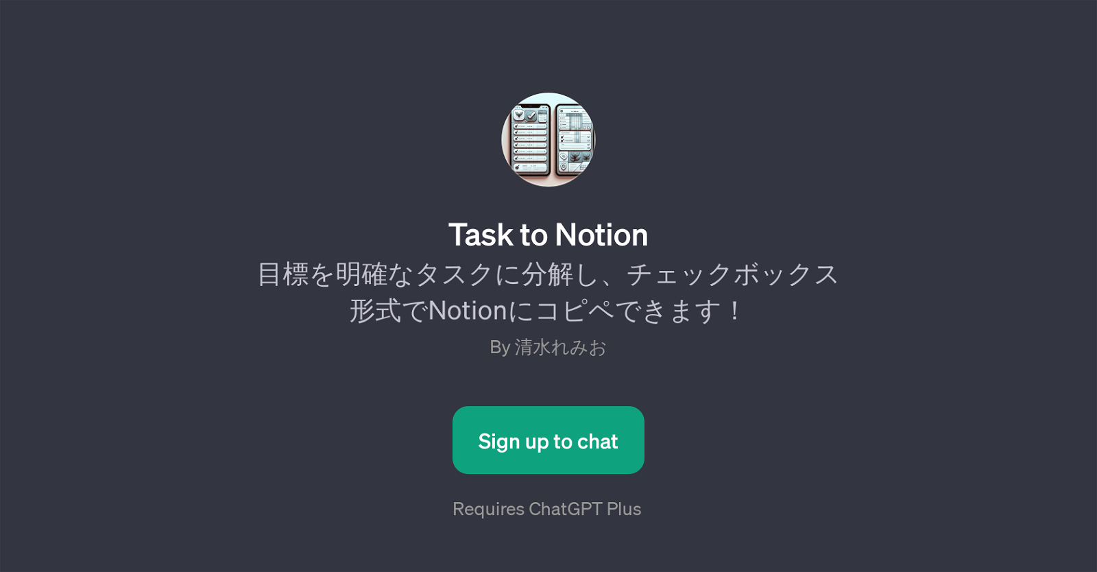 Task to Notion website