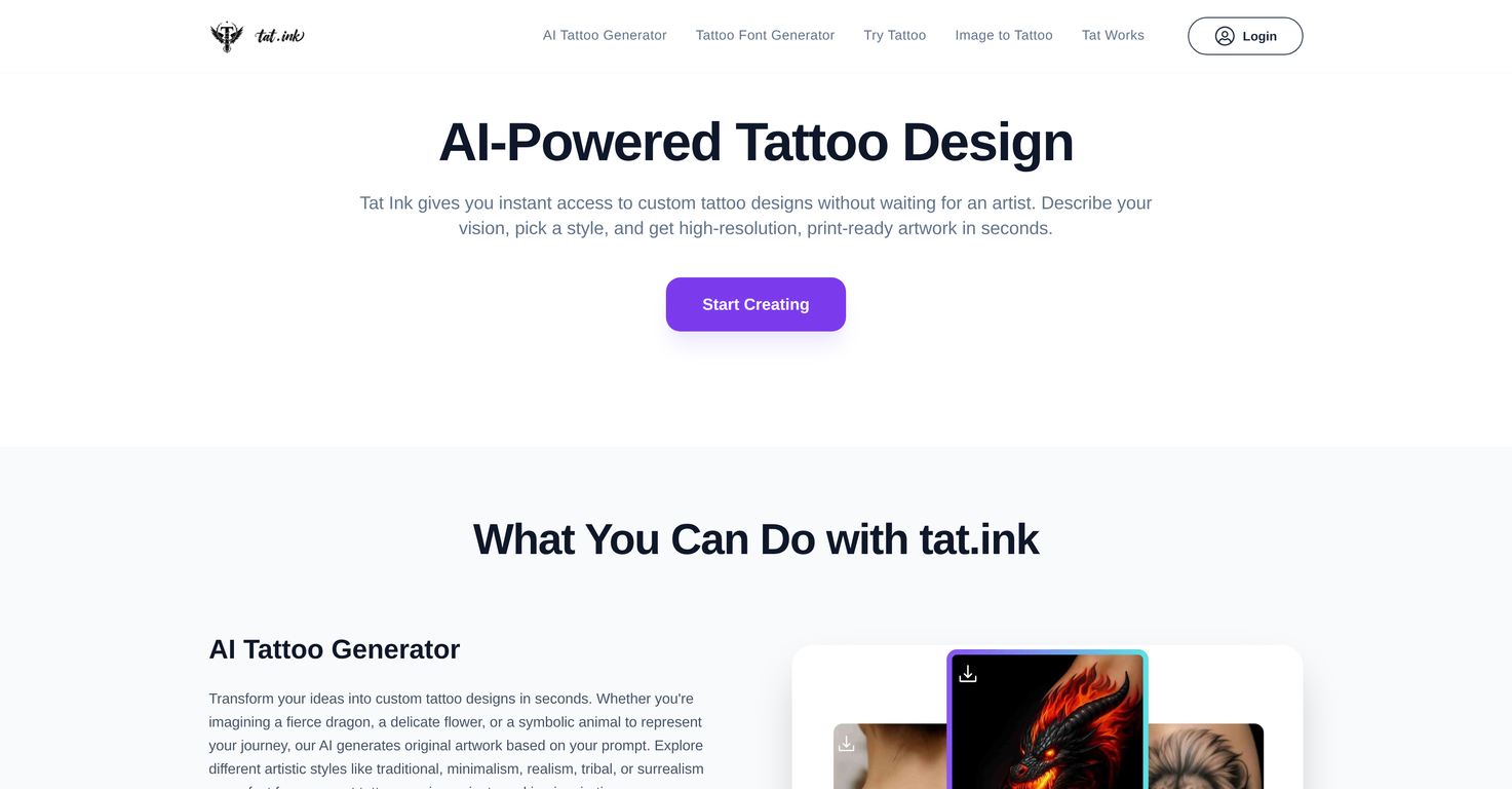 Tat Ink website