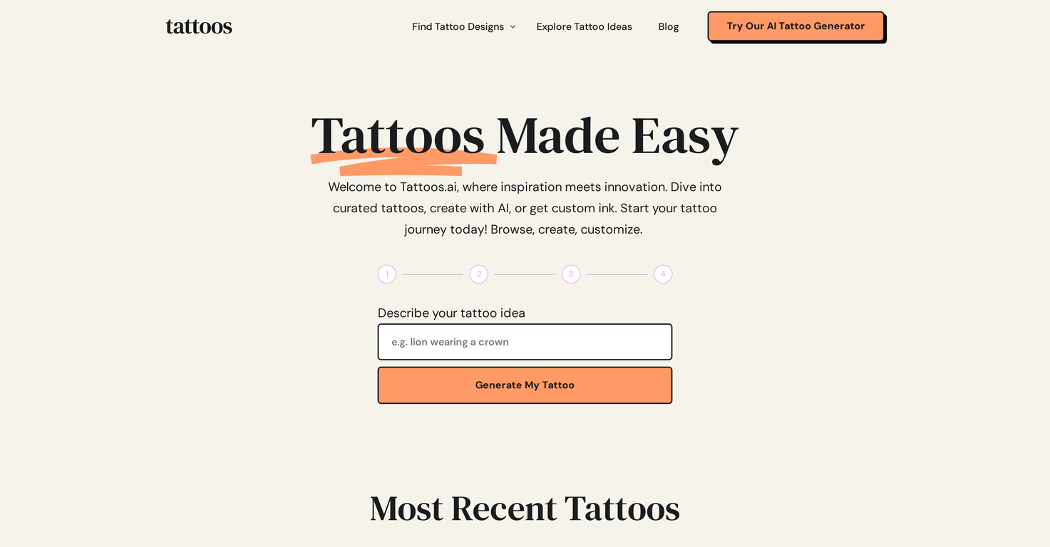 Tattoos.ai website