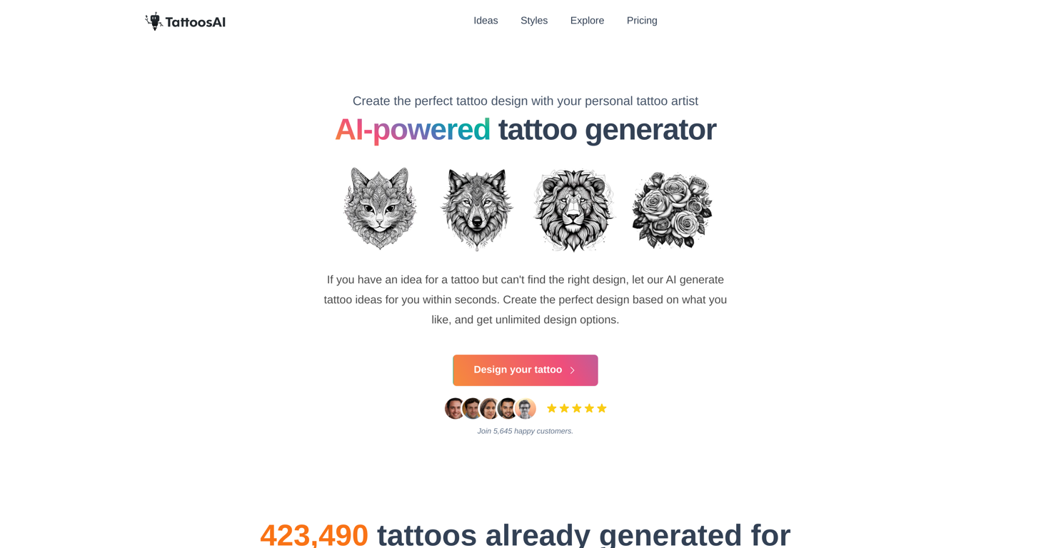 TattoosAI website