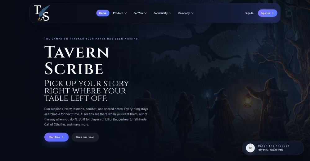Tavern Scribe website