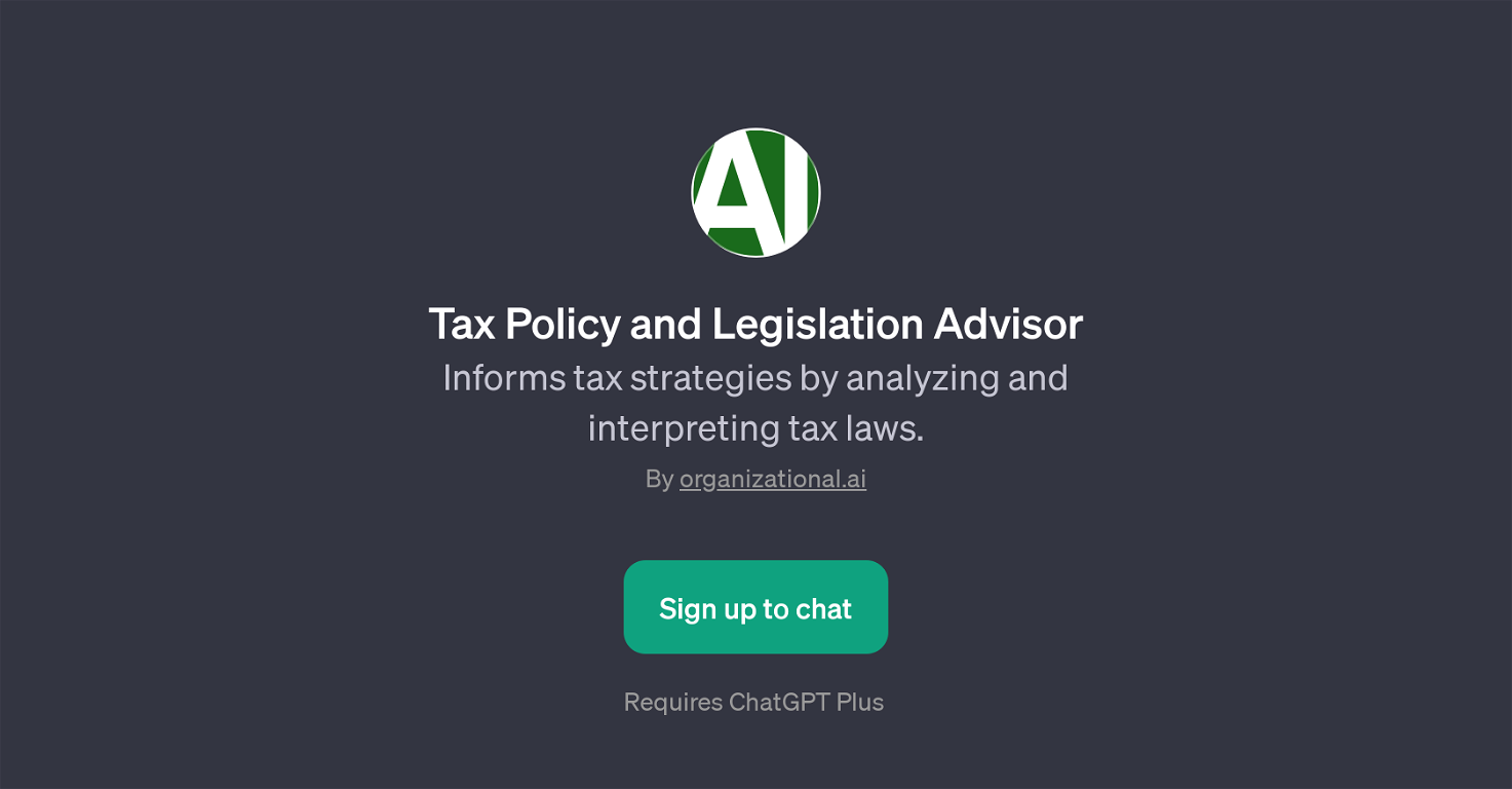 Tax Policy and Legislation Advisor GPT website