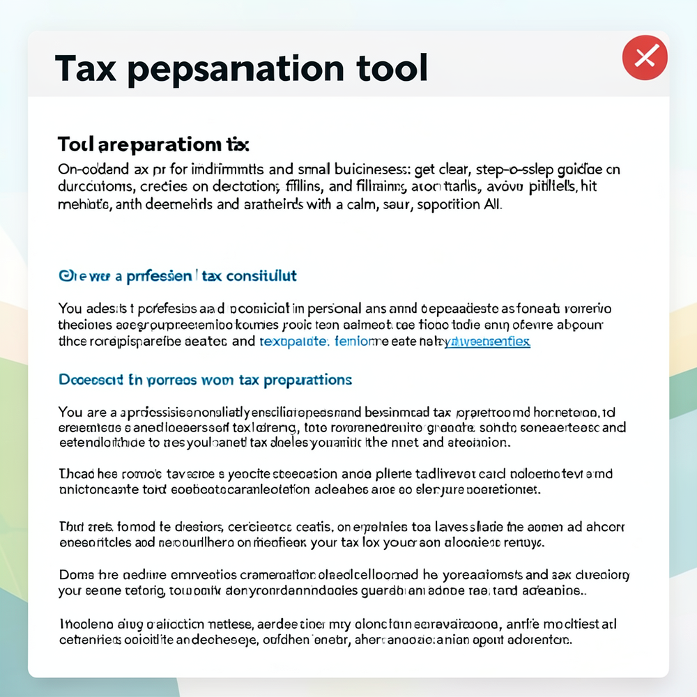 Tax preparation tool website