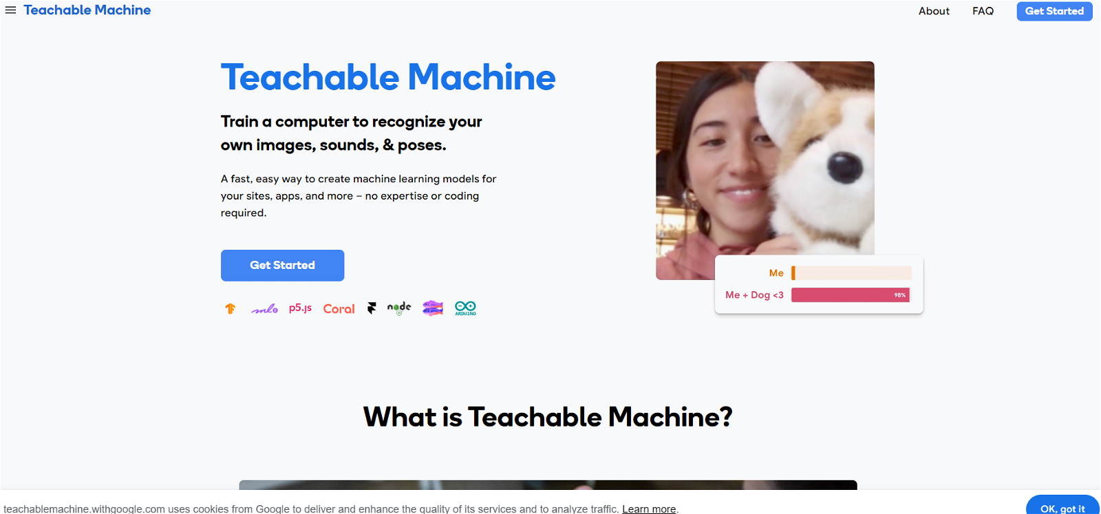 Teachable Machine website