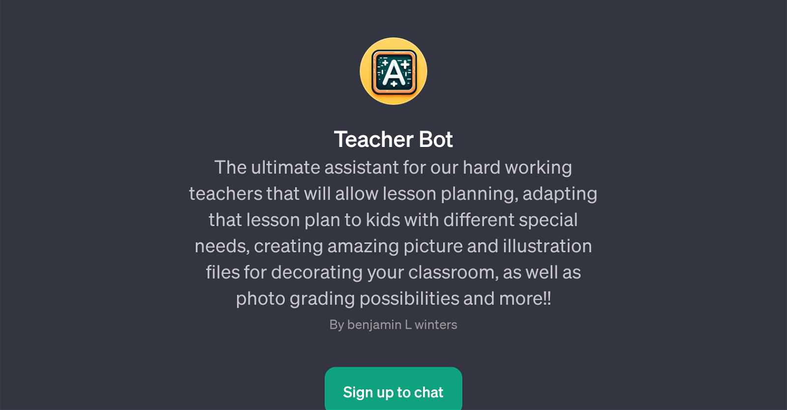 Teacher Bot website