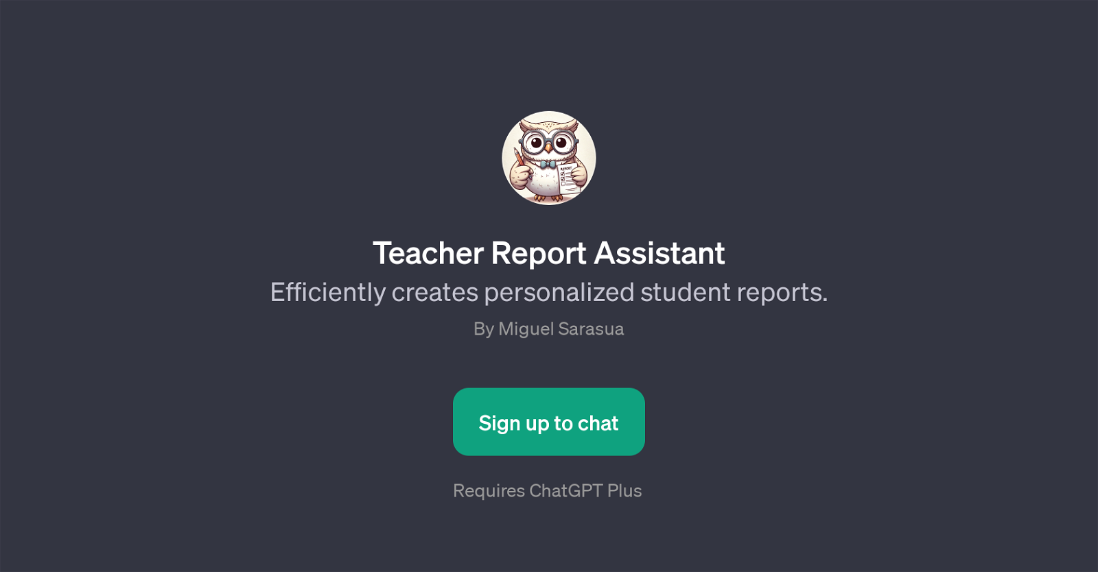 Teacher Report Assistant website