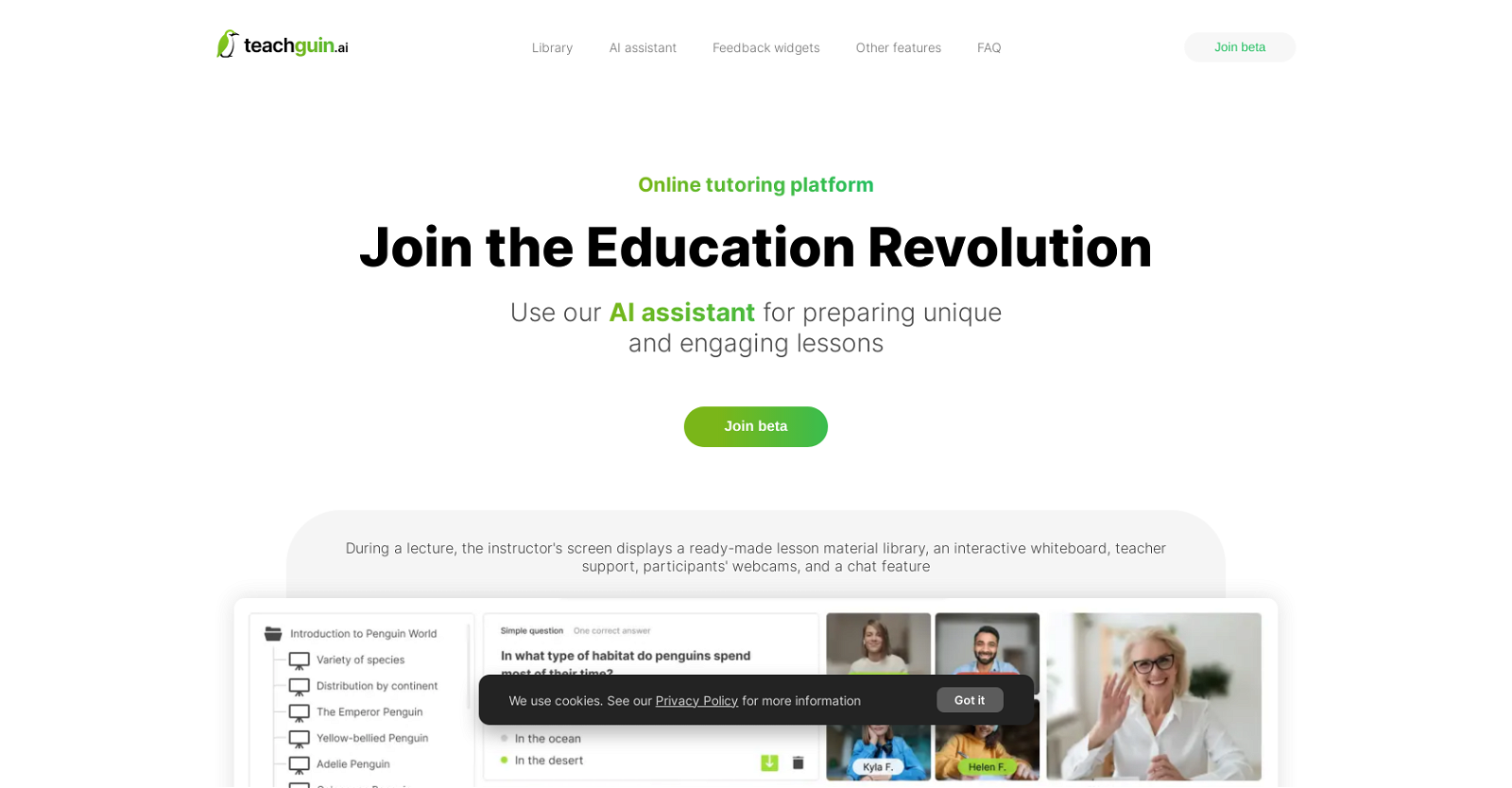 Teachguin website