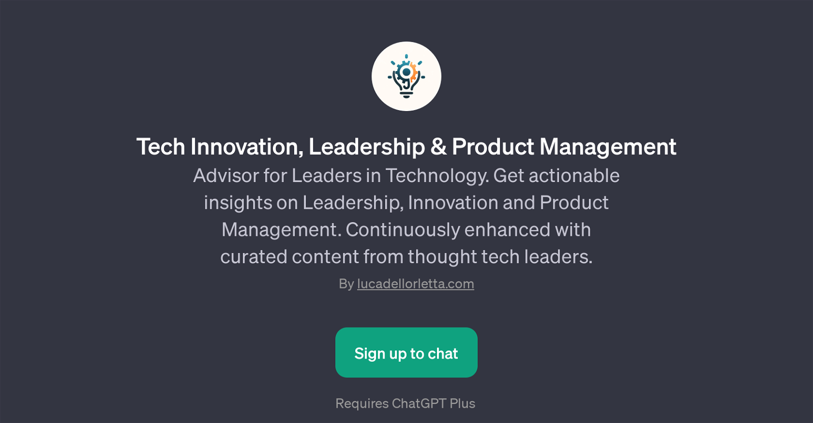 Tech Innovation, Leadership & Product Management GPT website