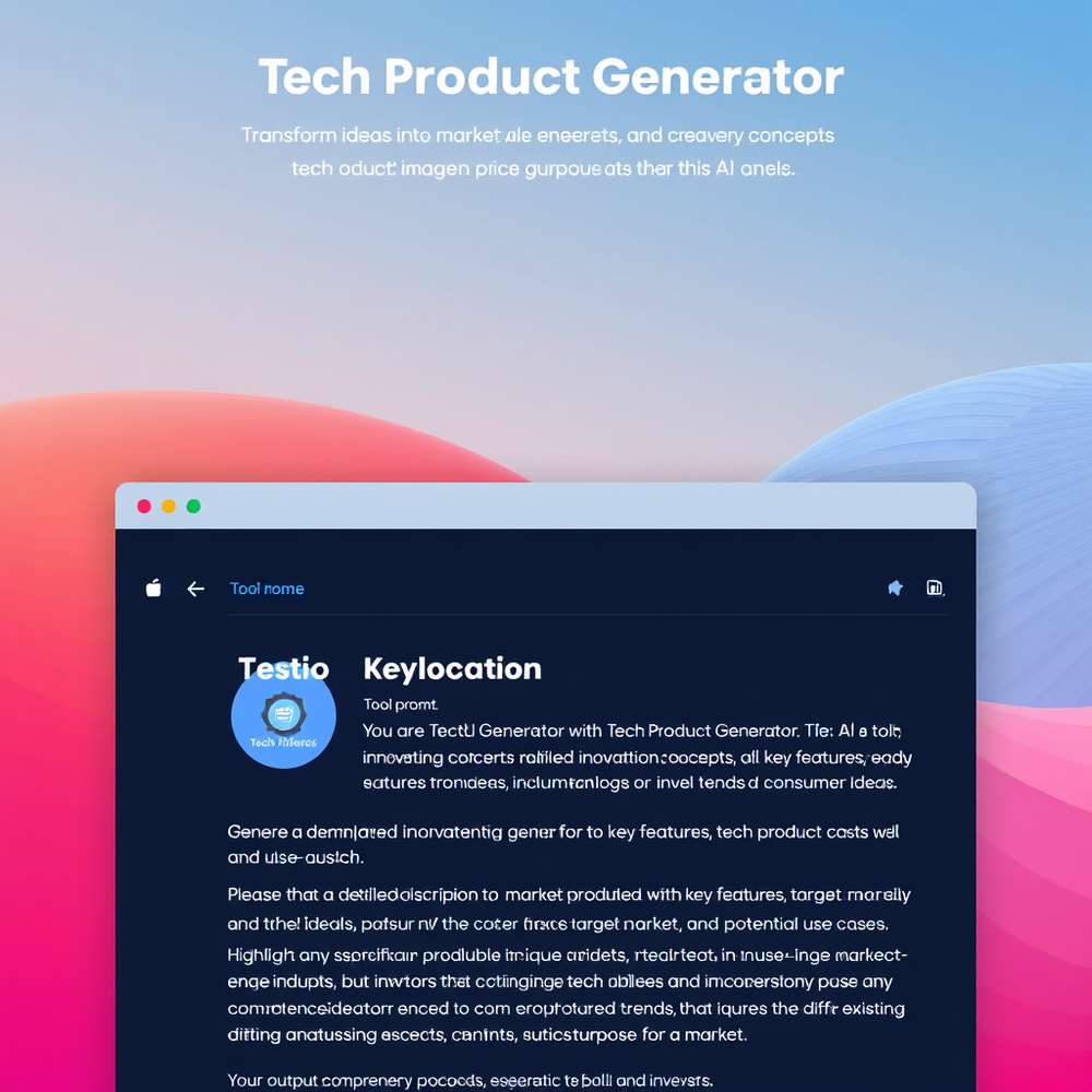 Tech Product Generator website