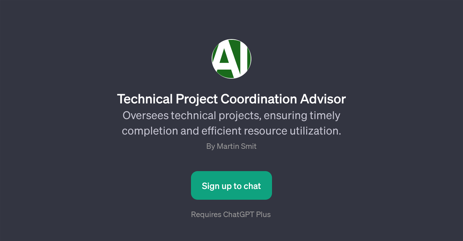 Technical Project Coordination Advisor website