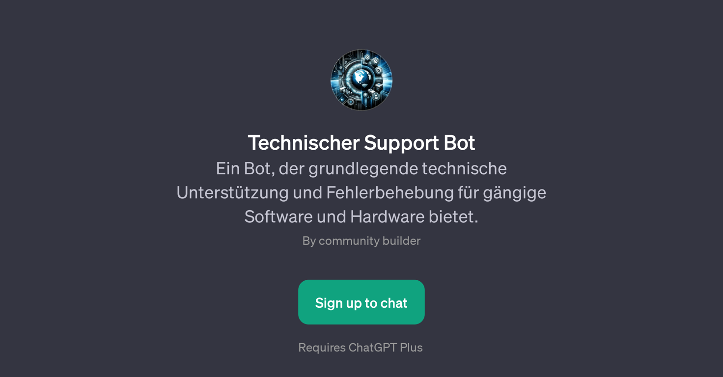 Technischer Support Bot website