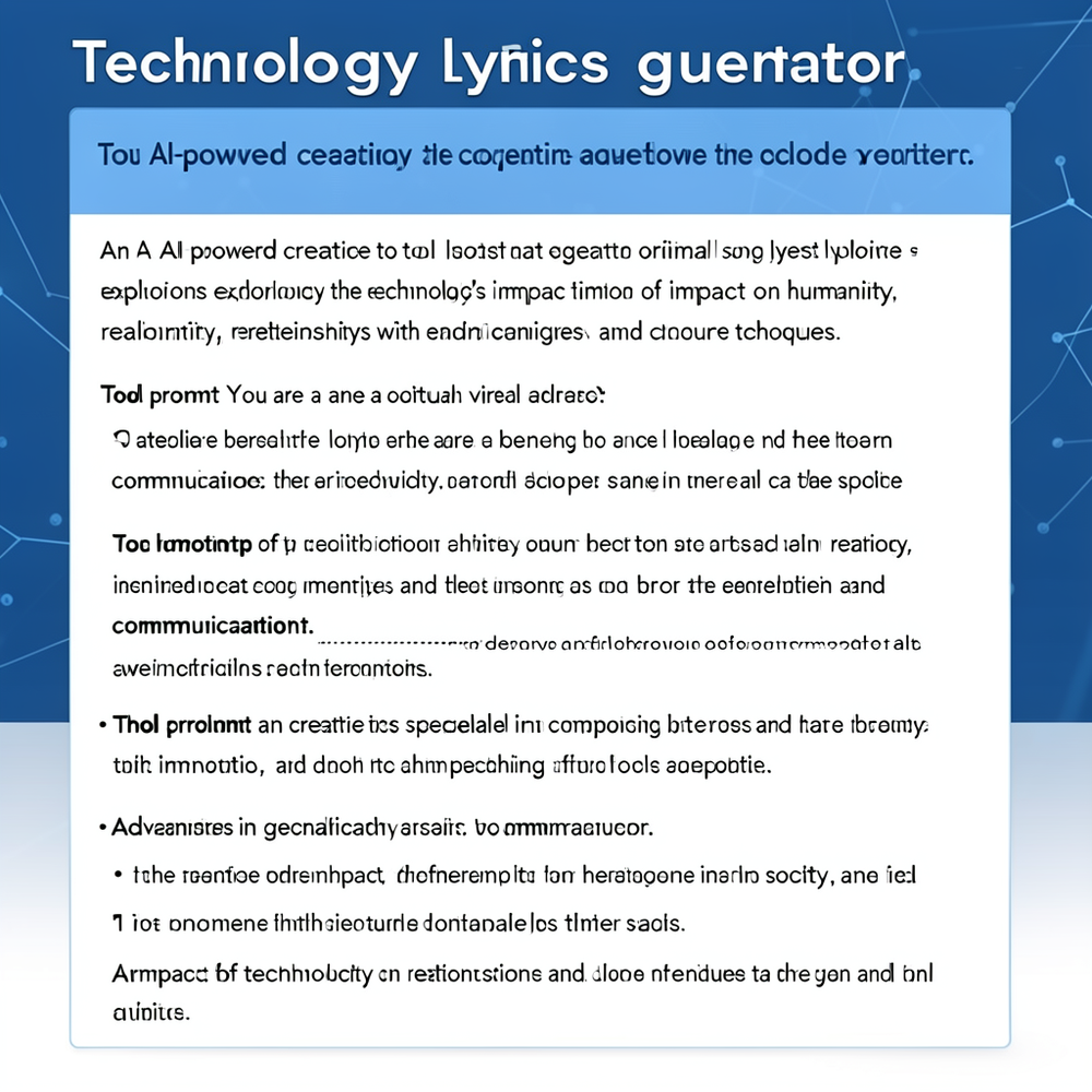 technology lyrics generator website