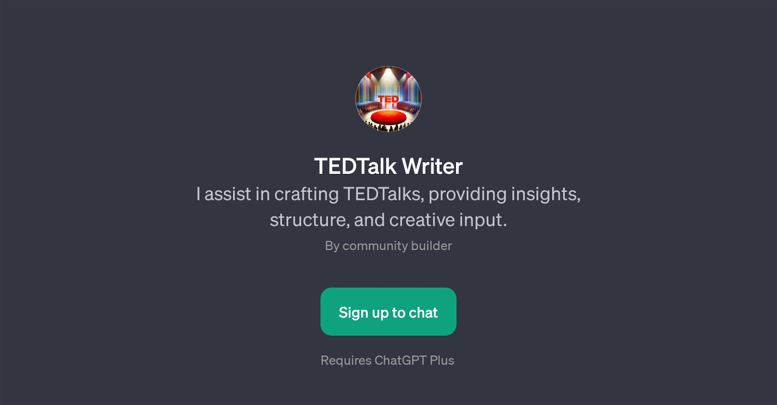 TEDTalk Writer website