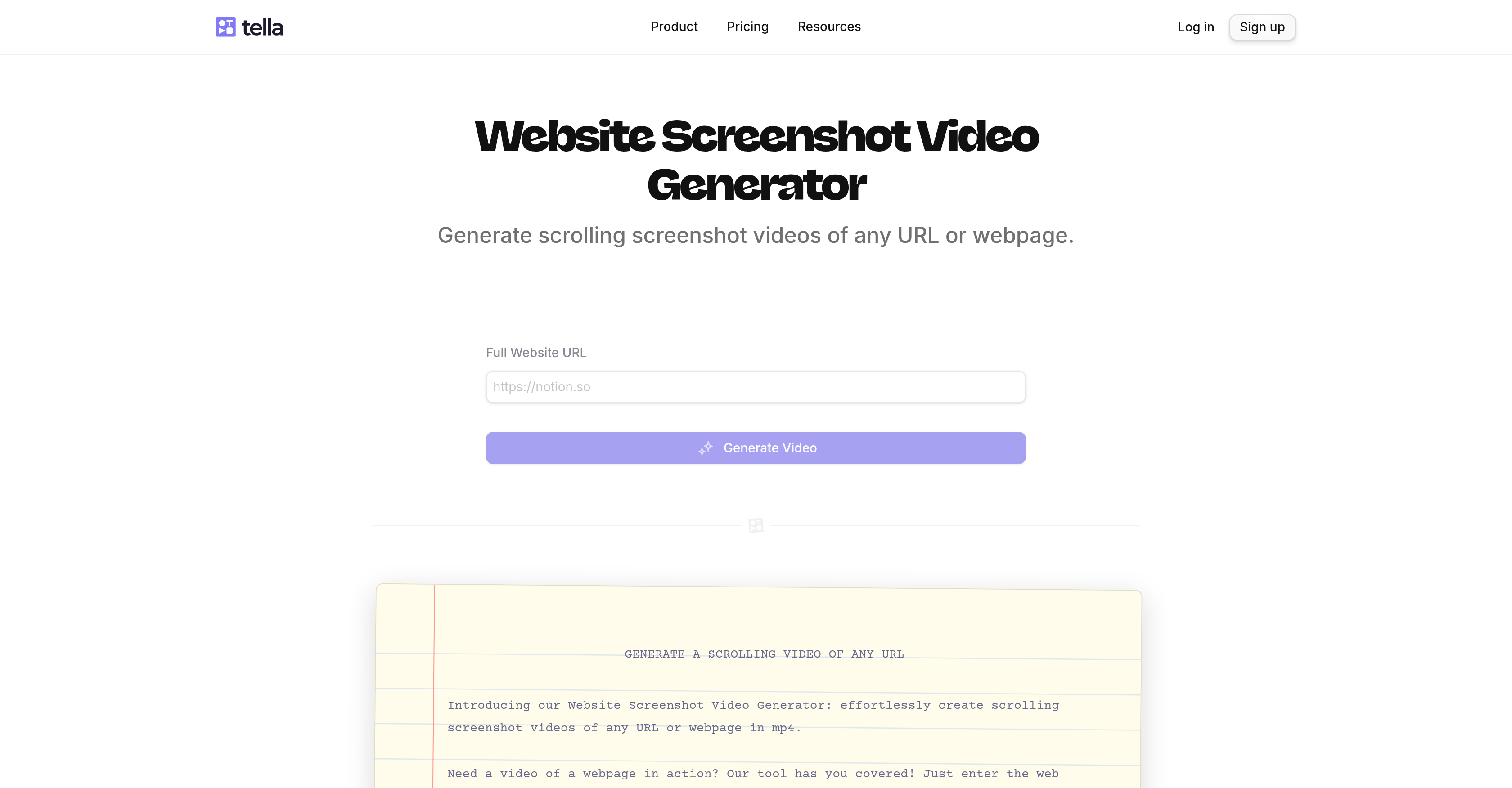 Tella Website Video Generator screenshot 1 Tella Website Video Generator screenshot 1