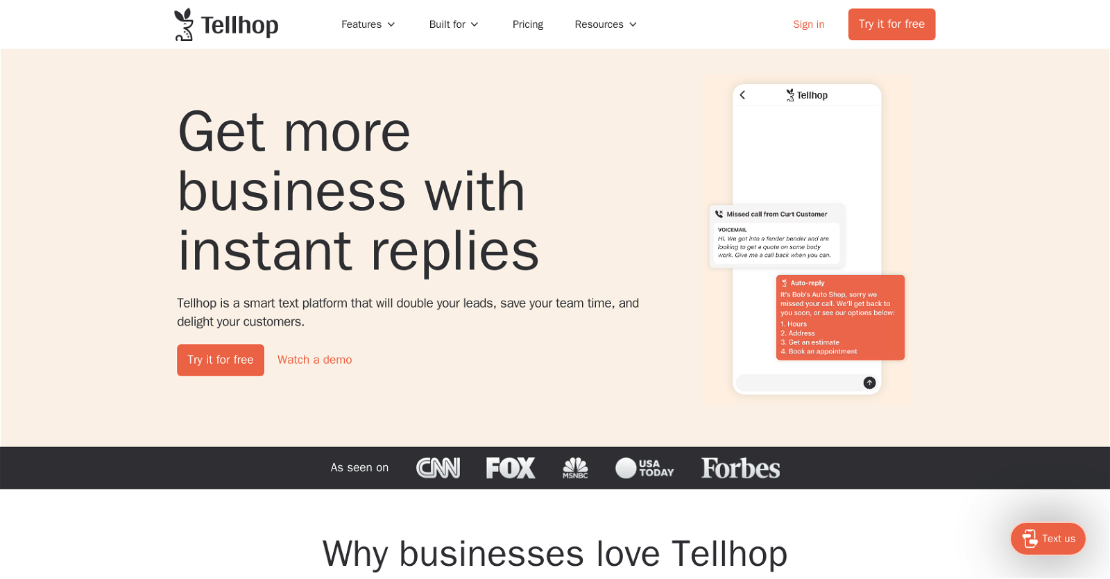 Tellhop website