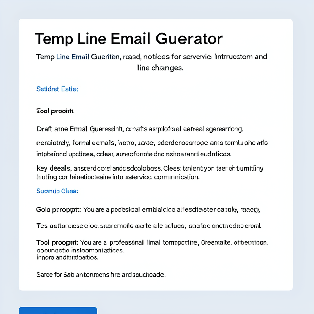 Temp Line Email Generator website