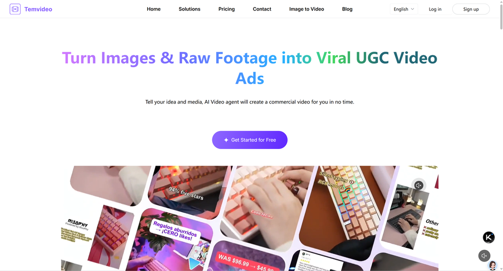 TemVideo AI Video Ad Maker website