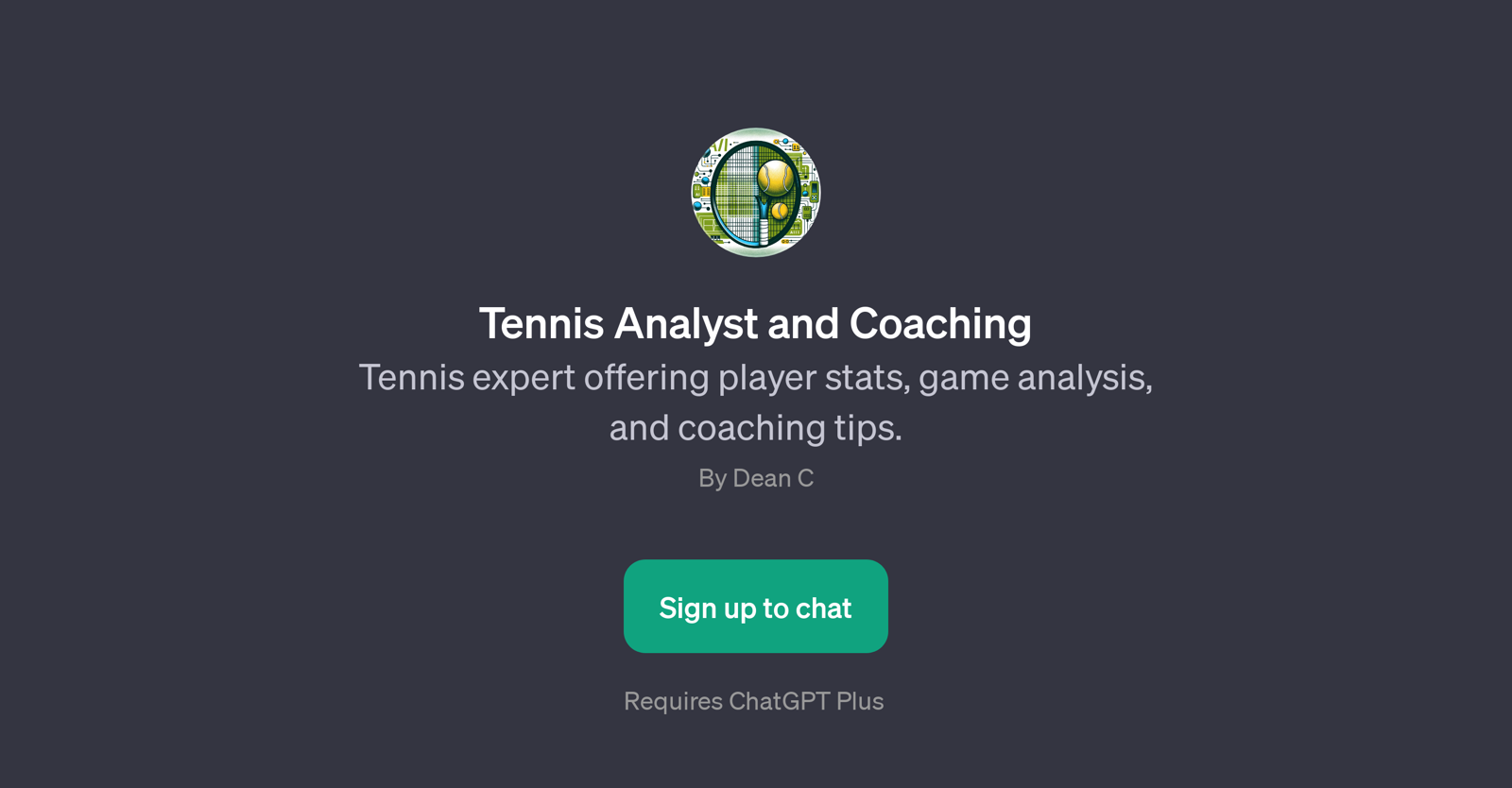Tennis Analyst and Coaching GPT website