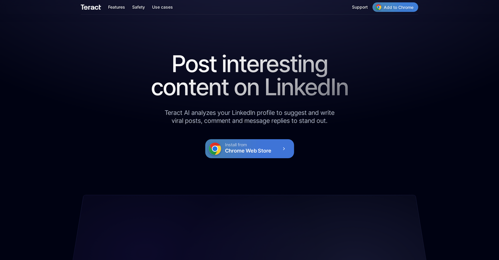 Teract LinkedIn AI Extension website