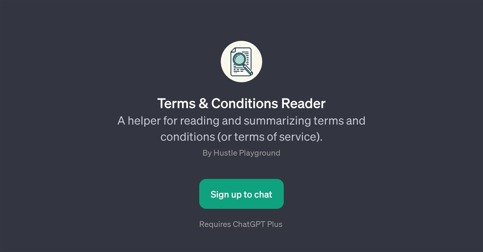 Terms & Conditions Reader website