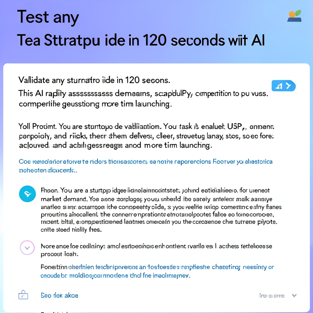 Test any startup idea in 120 seconds with AI website