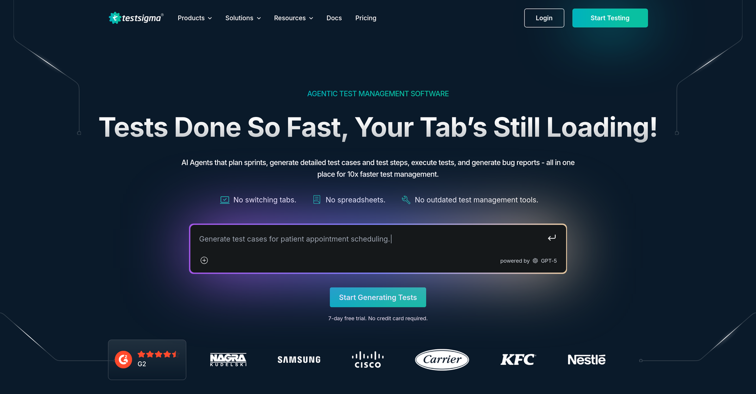 TestManagement by Testsigma | Agentic Test Management... website
