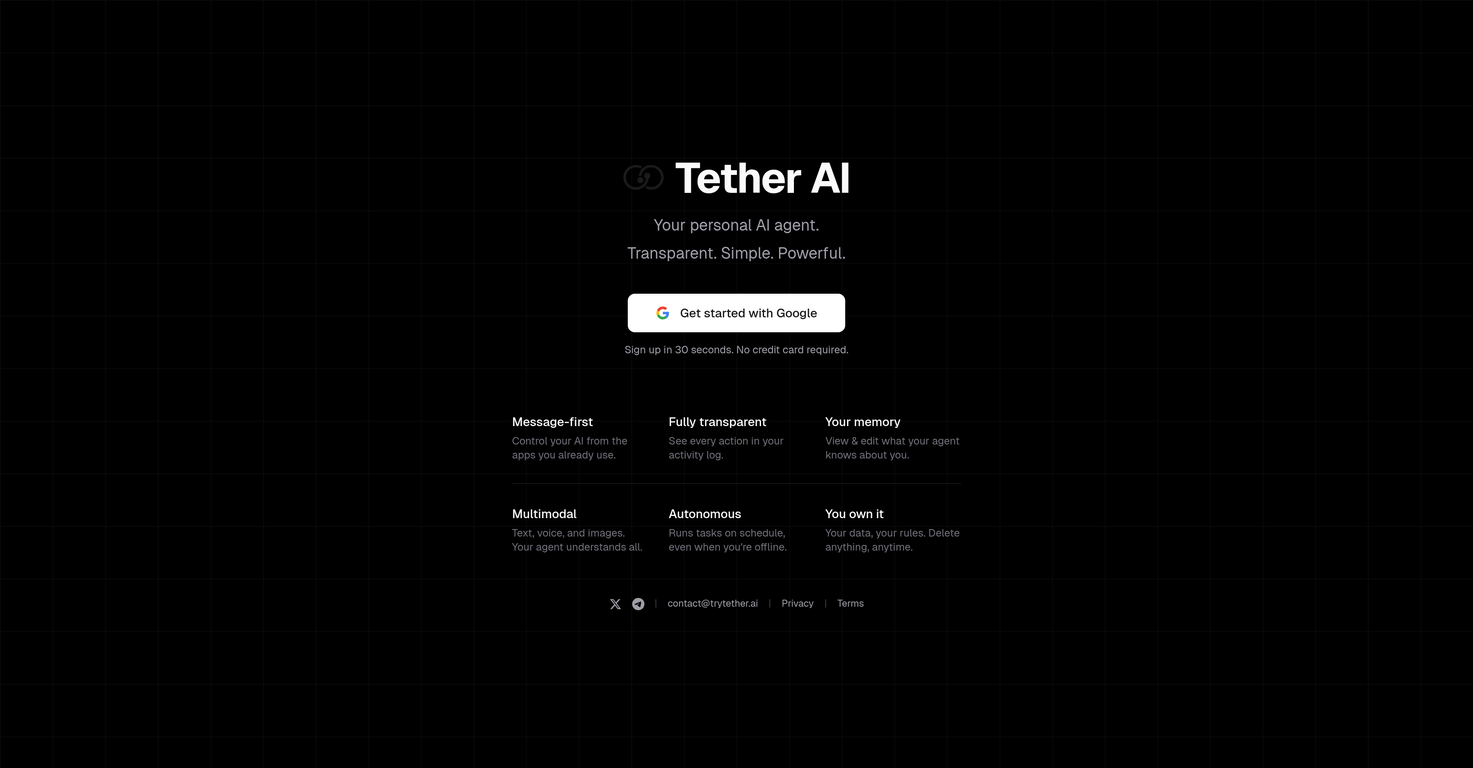 Tether AI screenshot