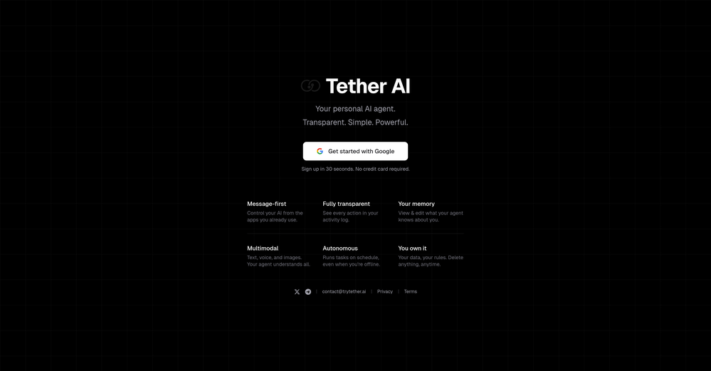 Tether AI website