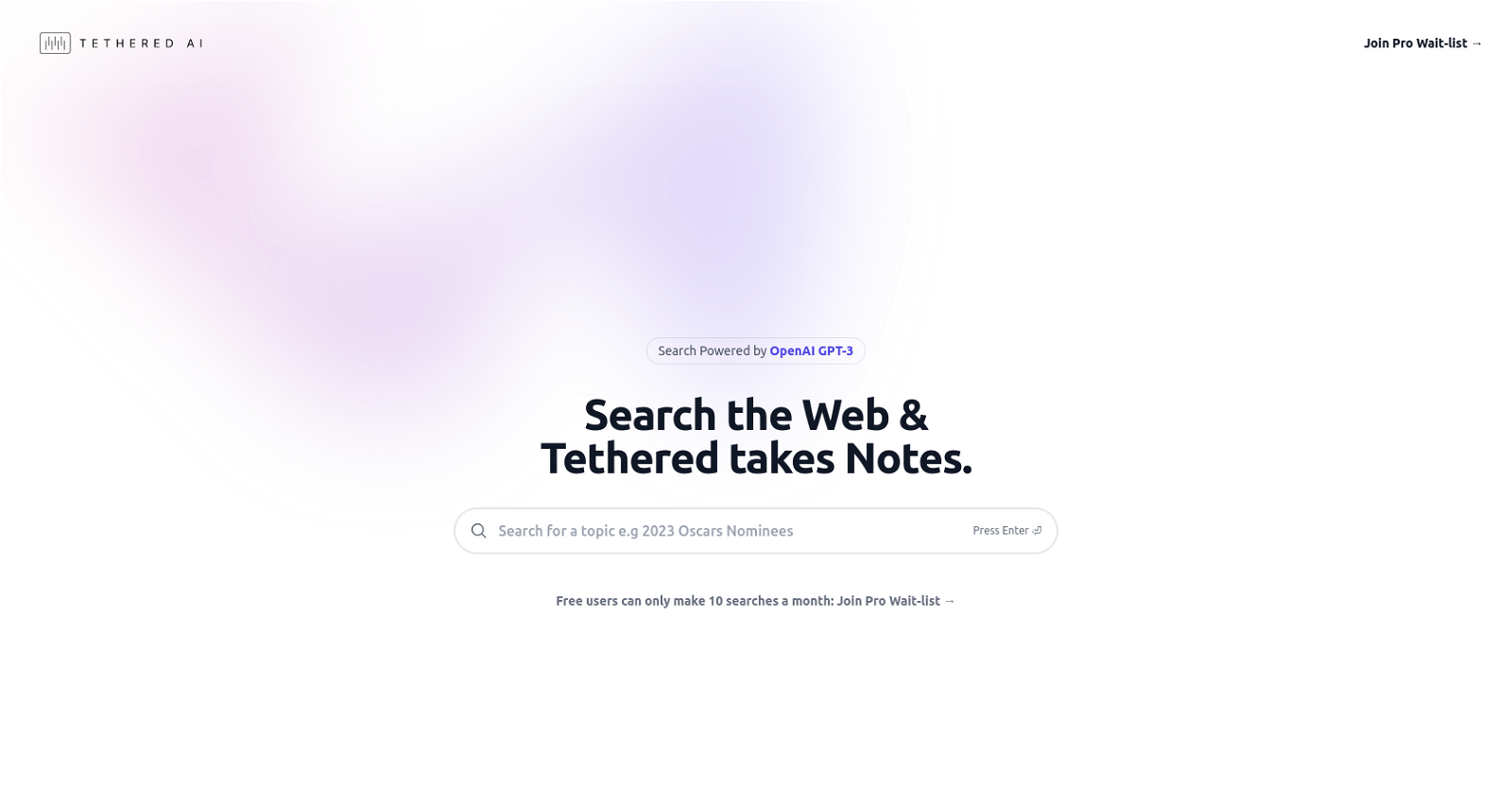 Tethered AI website