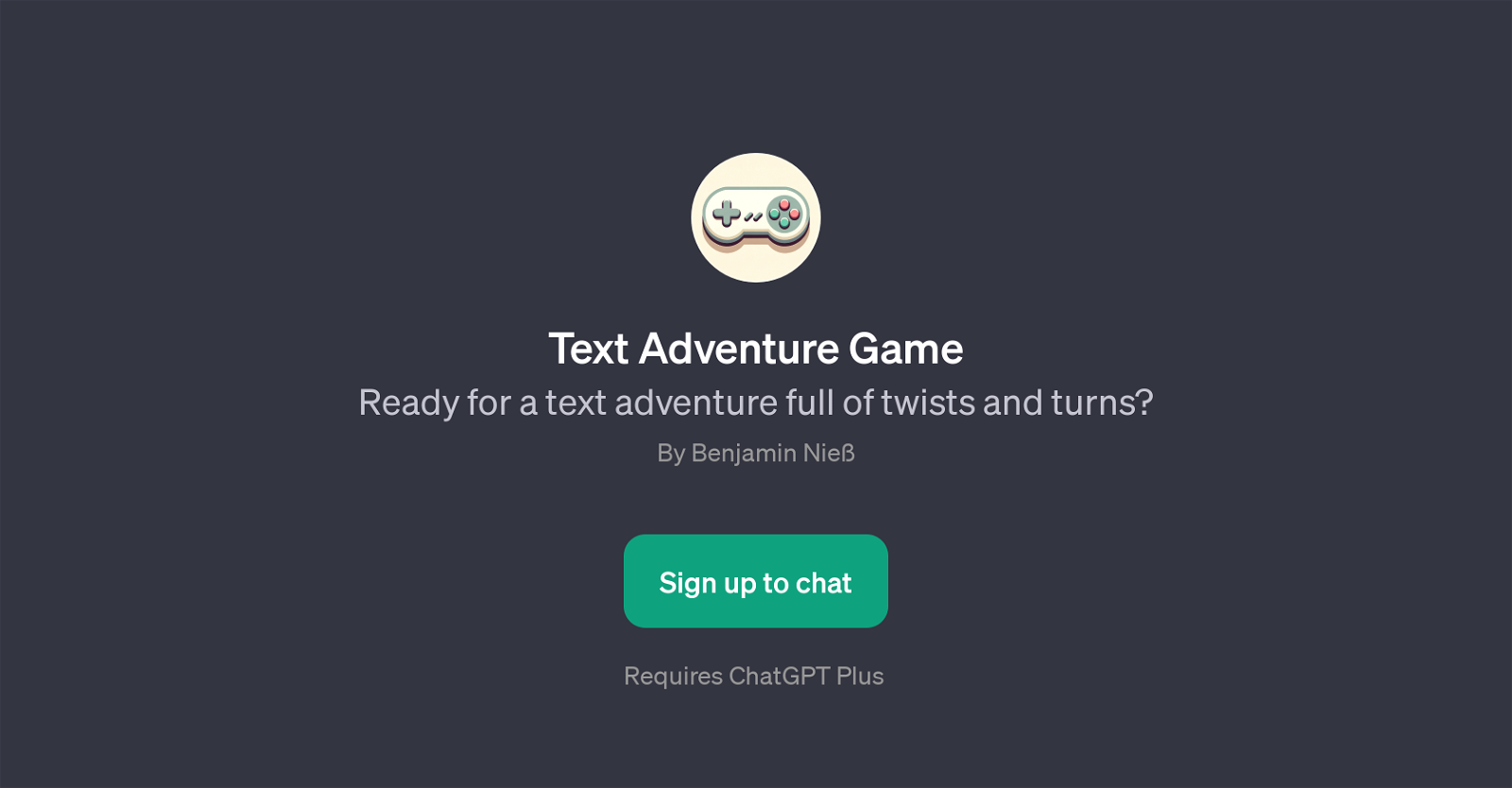 Text Adventure Game website