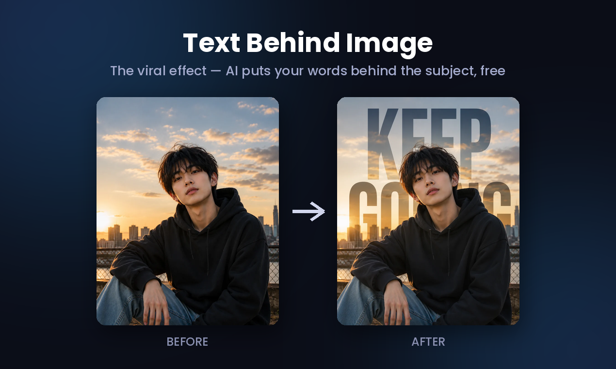 Text Behind Image website