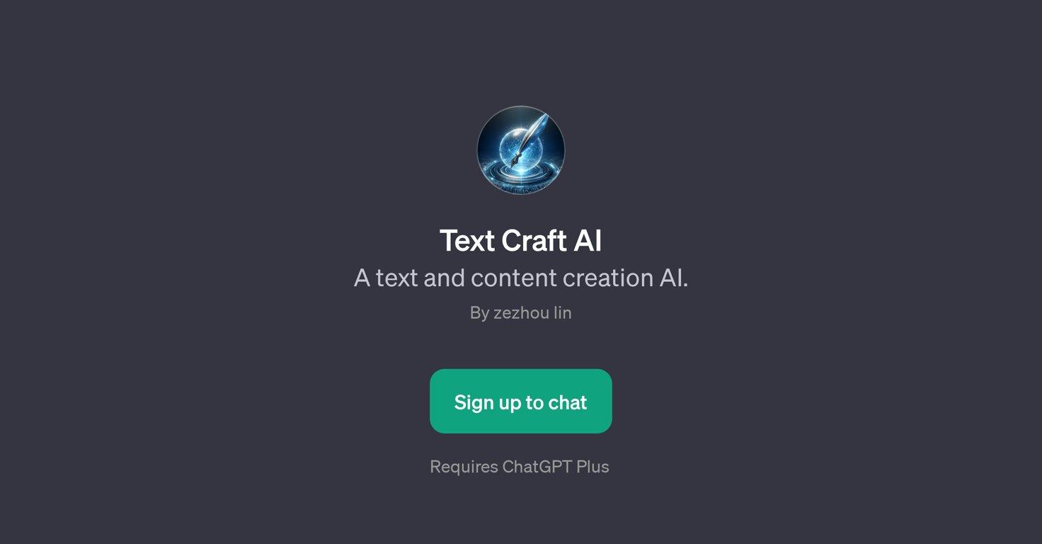 Text Craft AI website