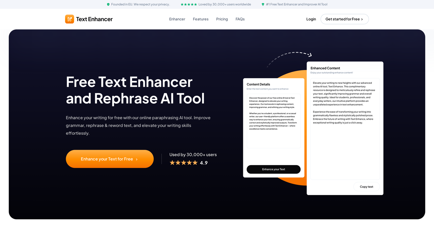 Text-Enhancer.com website