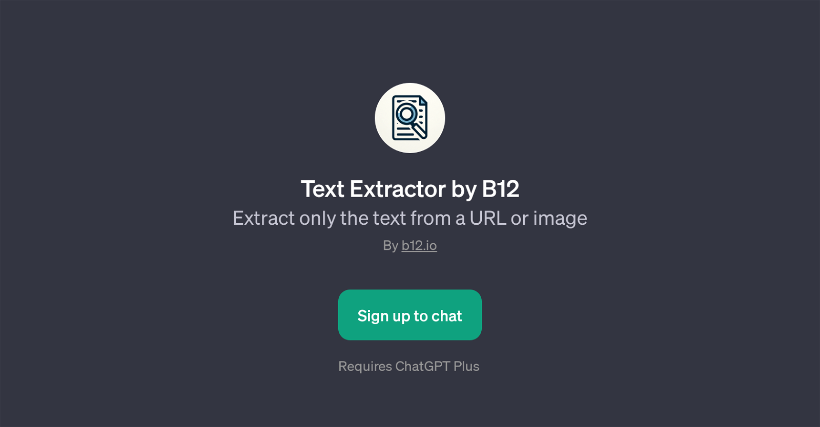 Text Extractor by B12 website