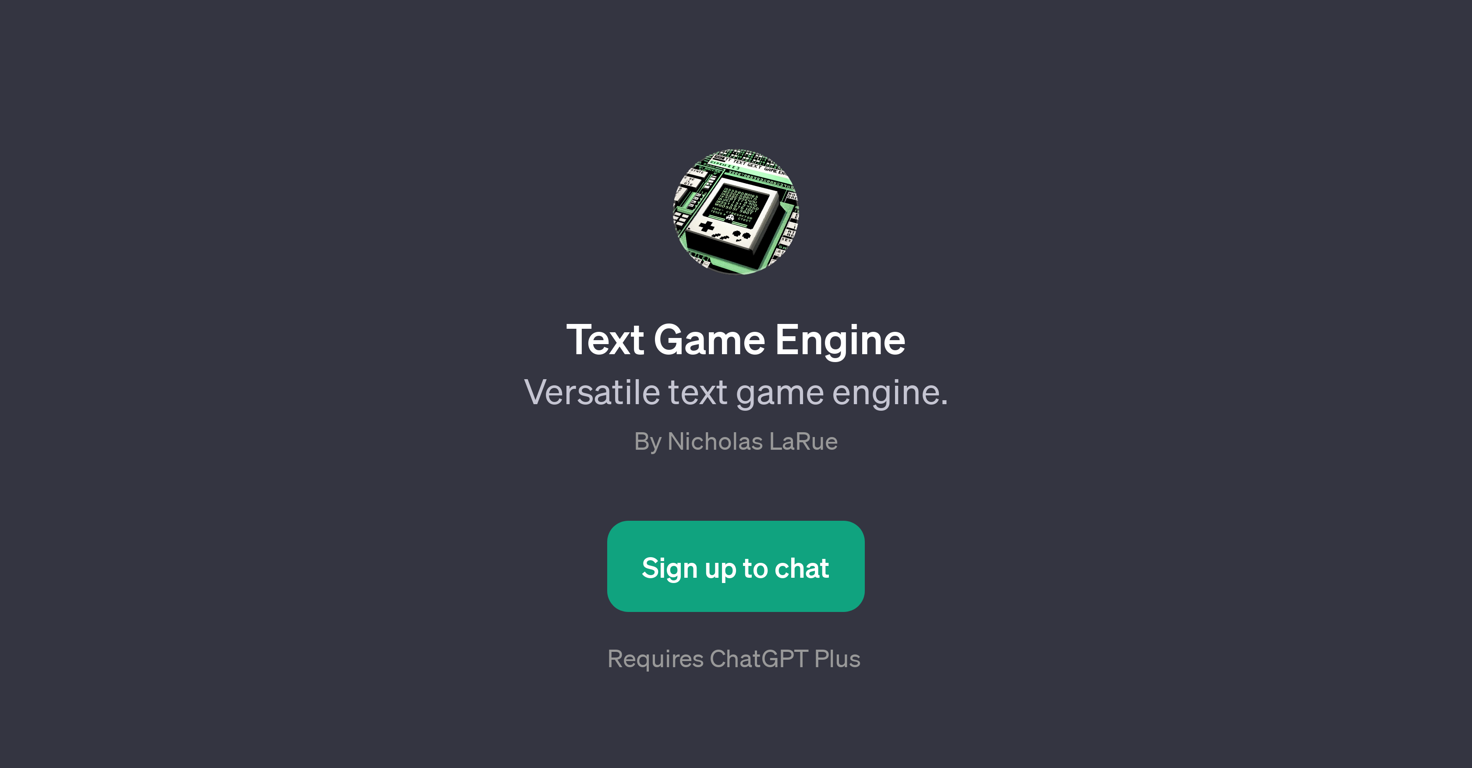 Text Game Engine website