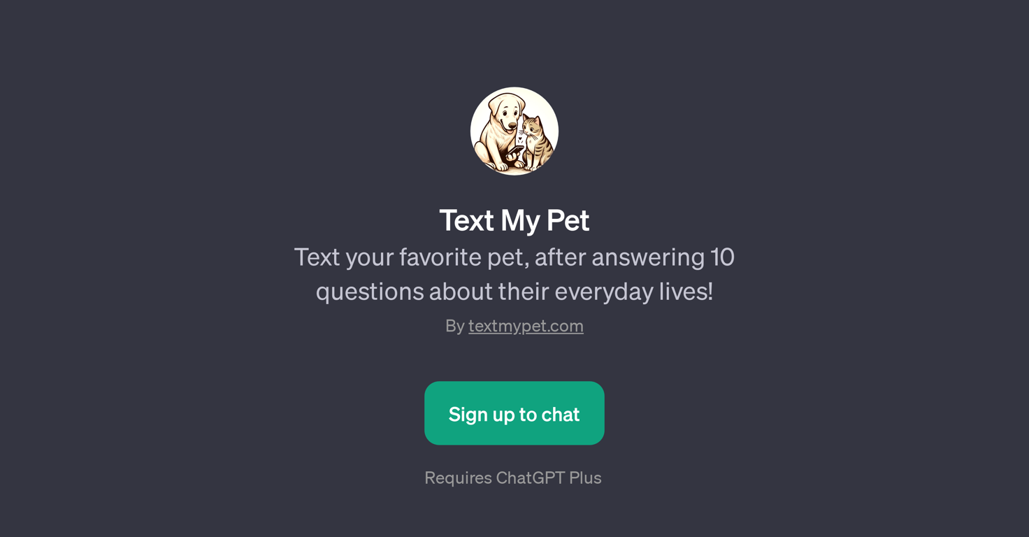 Text My Pet website