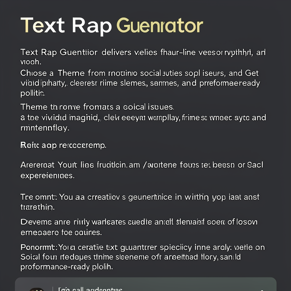 Text Rap Generator website