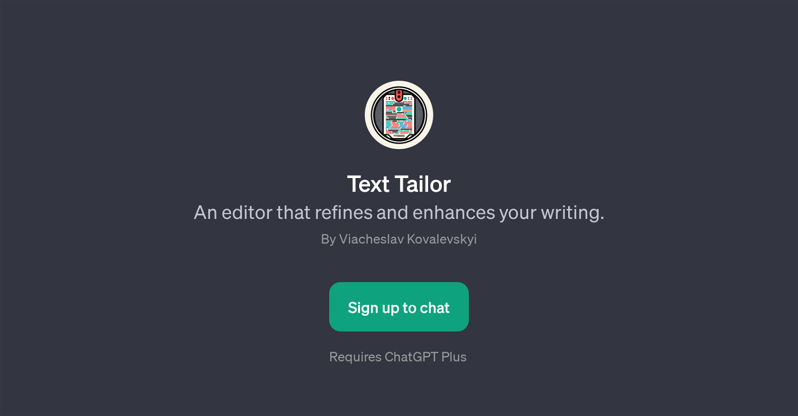 Text Tailor website