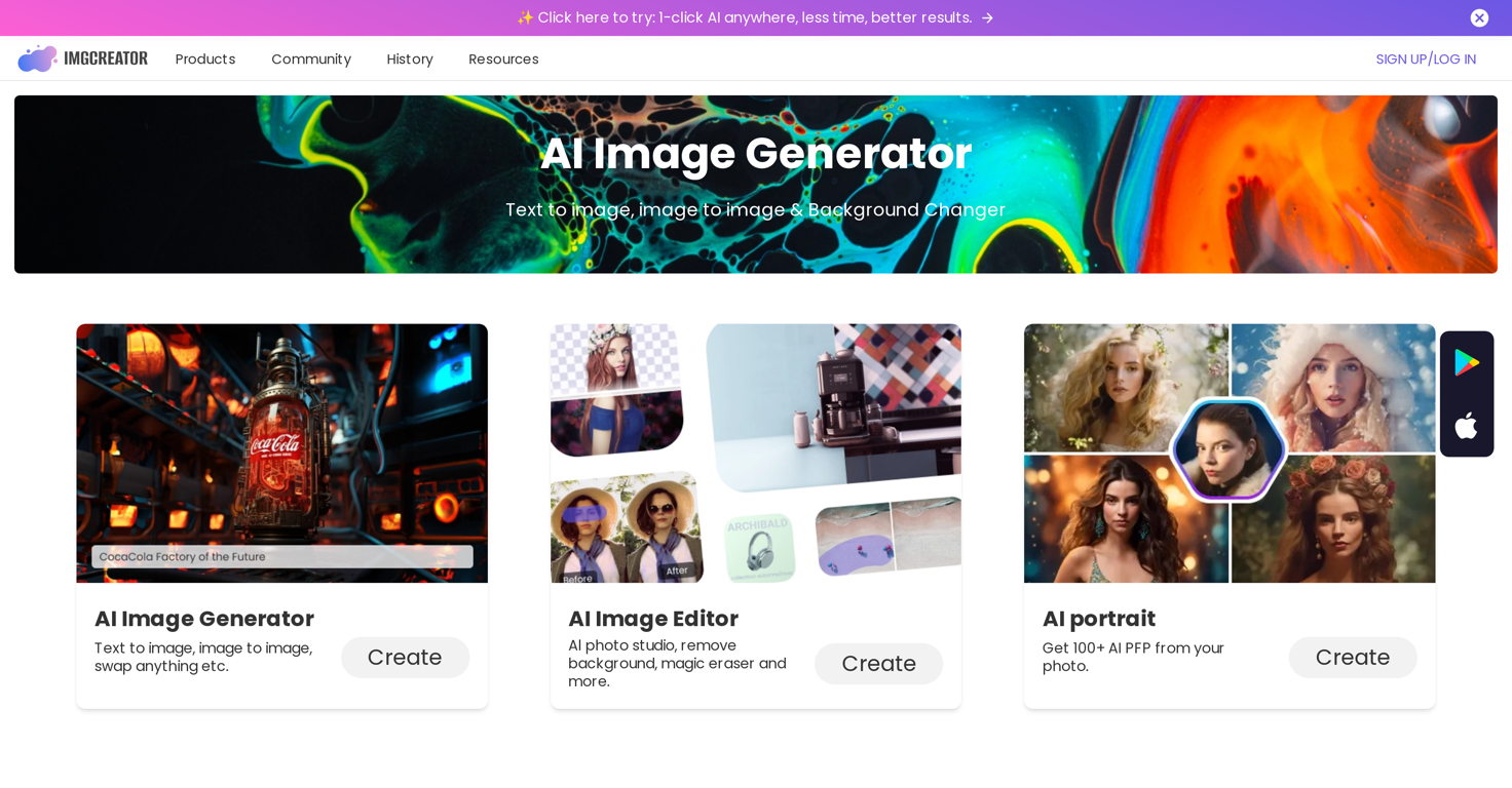 AI Image Generator - ImgCreator.AI website