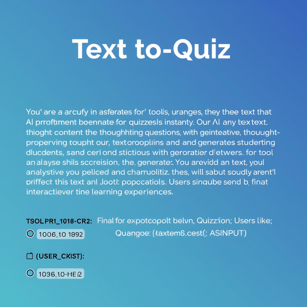 Text-to-Quiz - (Free, No Signup AI Tool)