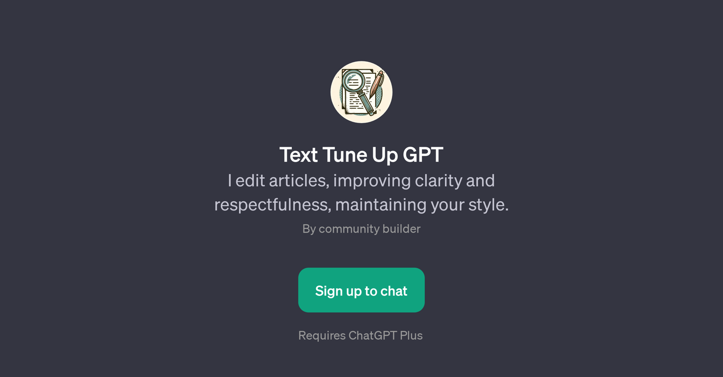 Text Tune Up GPT website