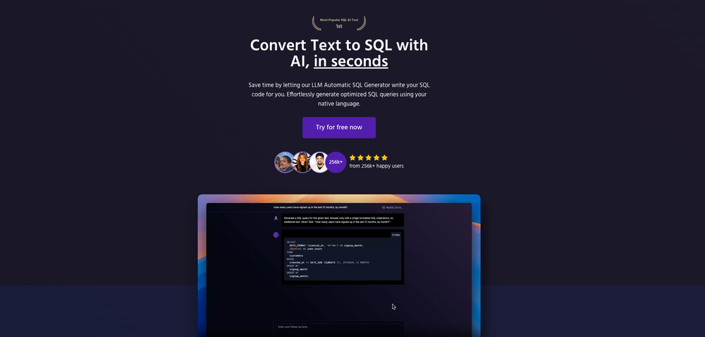 Text2SQL.ai website