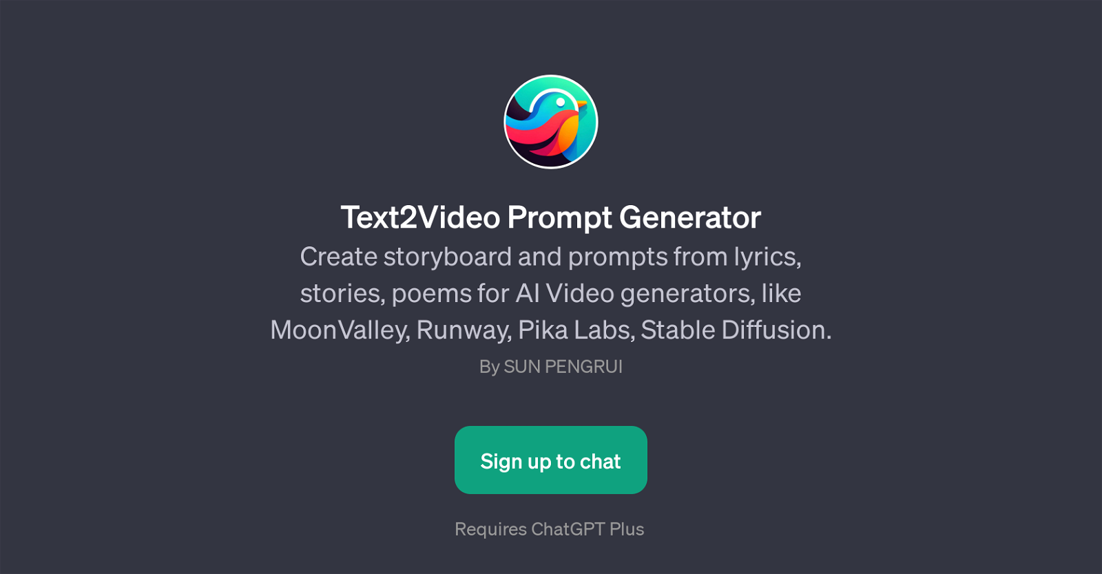 Text2Video Prompt Generator website