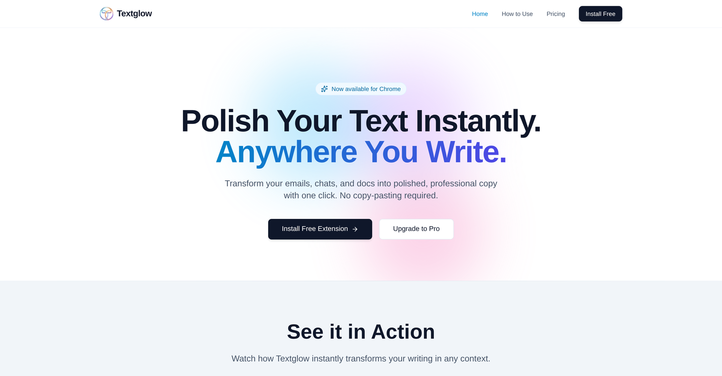 Textglow website