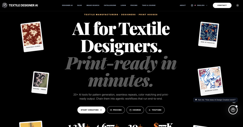 Textile Designer AI website
