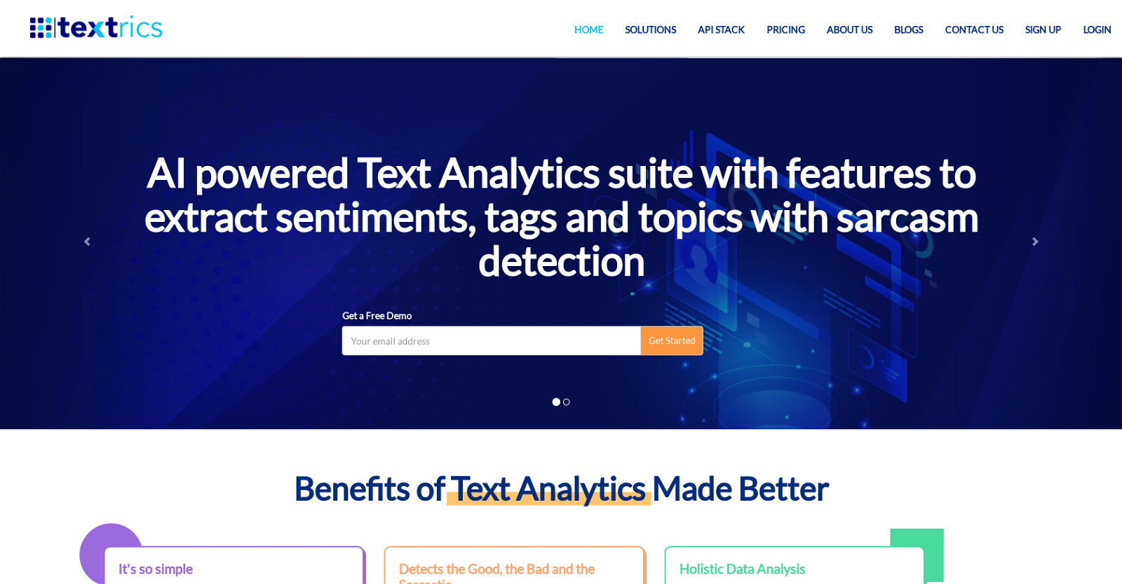 Textrics website