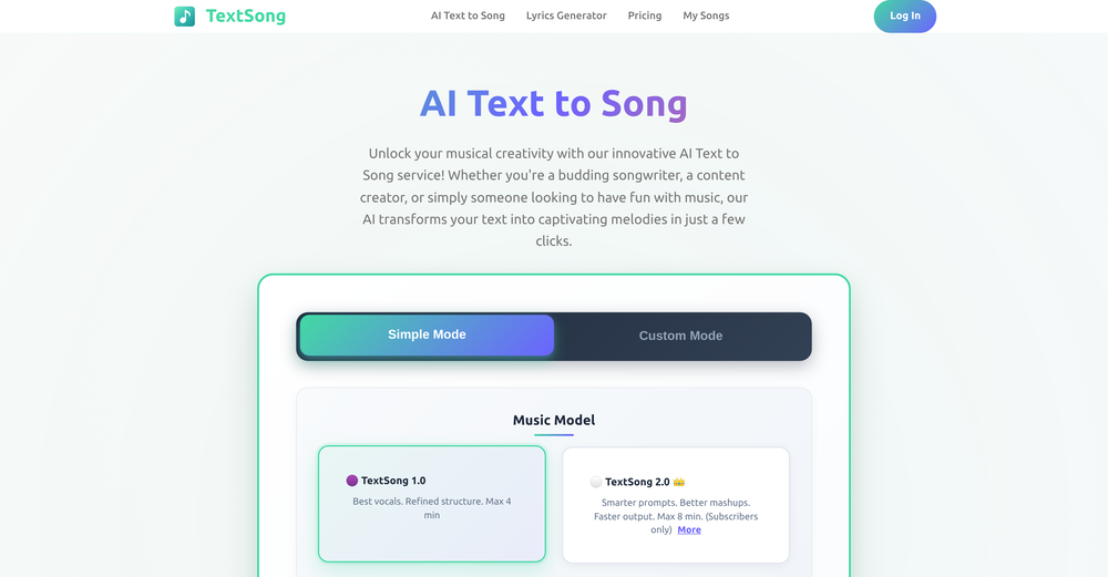 TextSong.net website