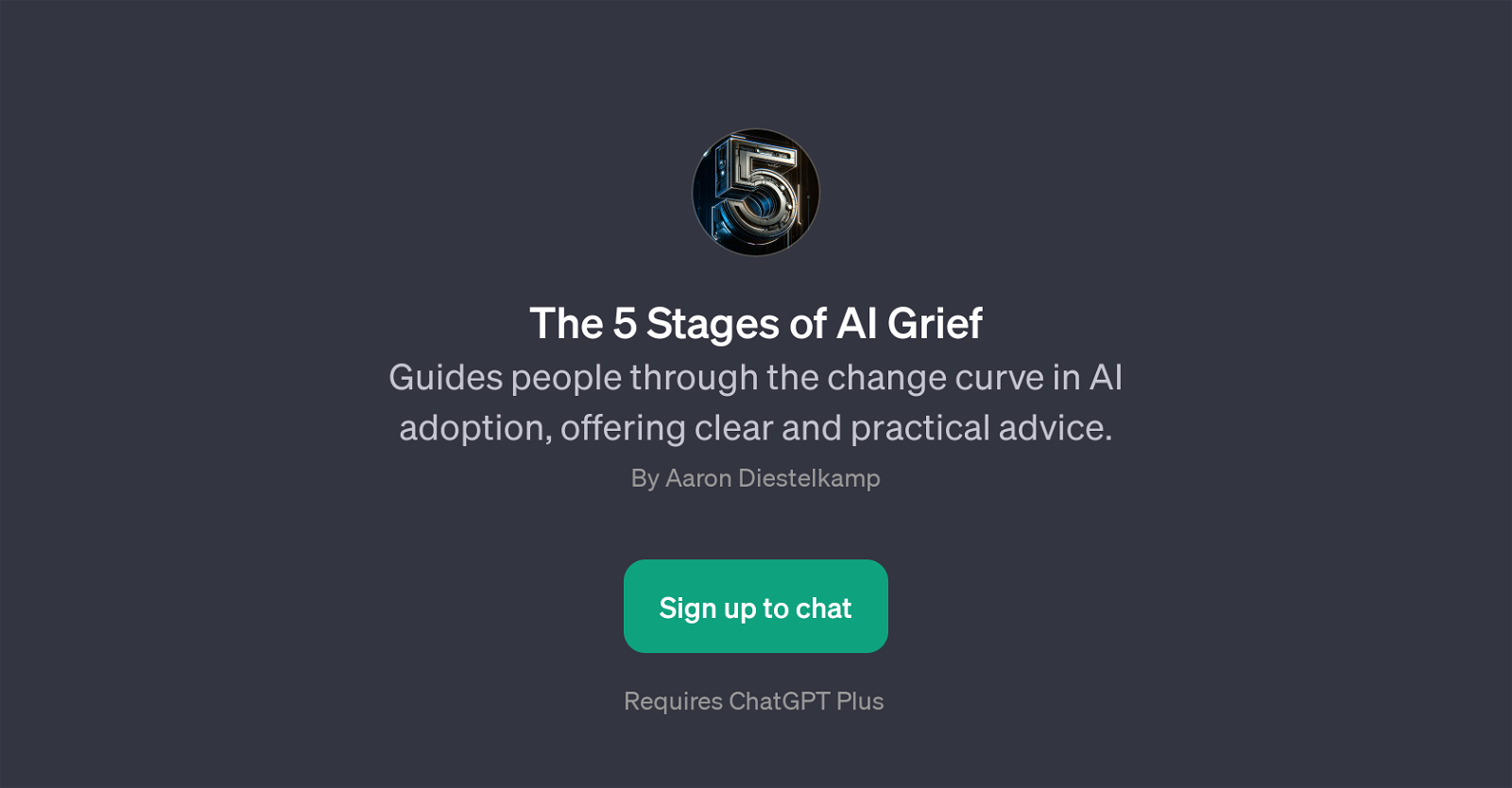 The 5 Stages of AI Grief GPT website